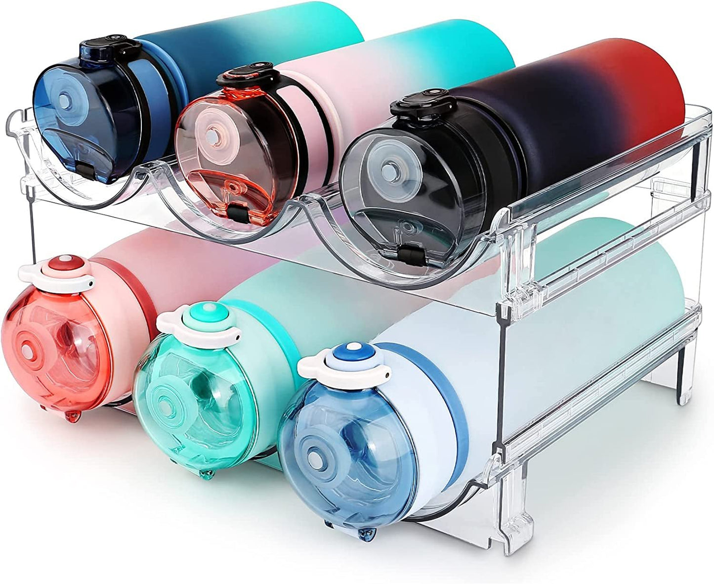 BPA Free Water Bottle Holder - Stackable Cabinet Storage - Roots & Rooms