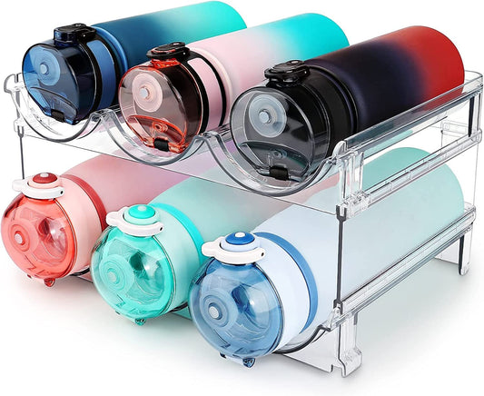 BPA Free Water Bottle Holder - Stackable Cabinet Storage - Roots & Rooms