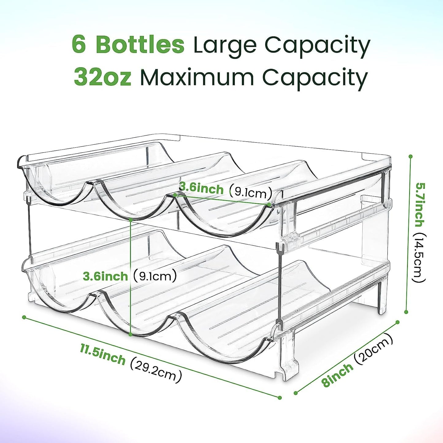 BPA Free Water Bottle Holder - Stackable Cabinet Storage - Roots & Rooms