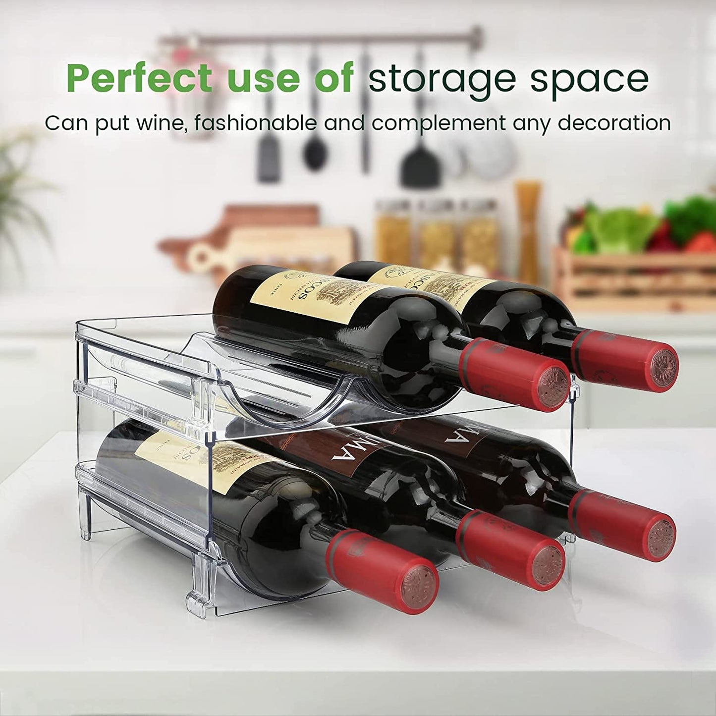 BPA Free Water Bottle Holder - Stackable Cabinet Storage - Roots & Rooms