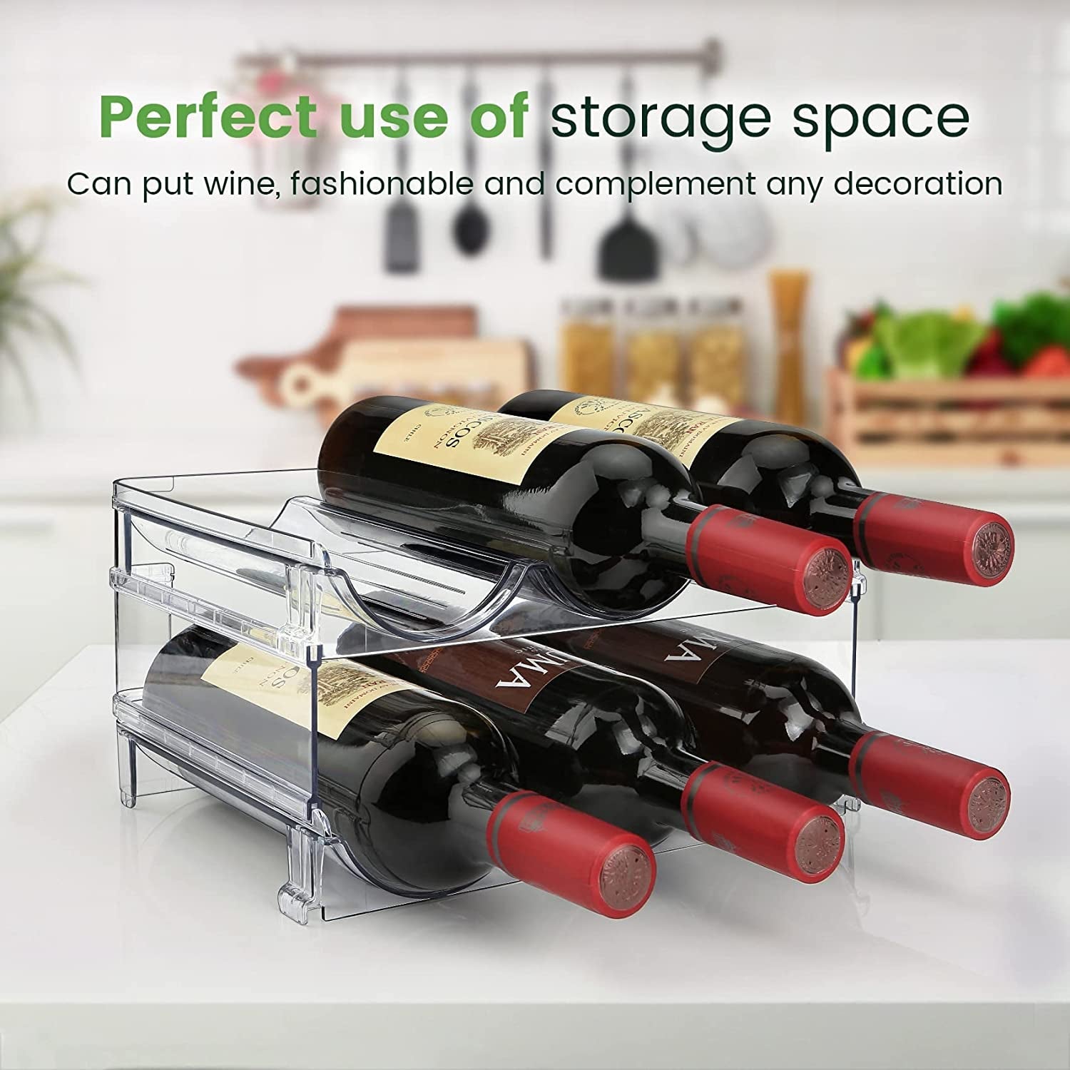 BPA Free Water Bottle Holder - Stackable Cabinet Storage - Roots & Rooms